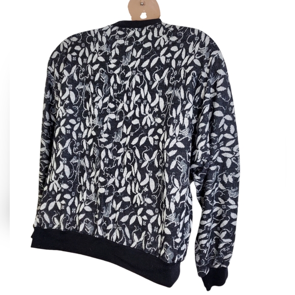 Eccotoo Sweater Womens Plus 3X Black & White Floral Faux Wrap Vintage ~Pre-Owned - Picture 7 of 9